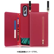 WORK50AO-RS-AZ5GB [LOOF SHOULDER AQUOS zero5G basic用 クラッチバッグ型スマホショルダーケース ロングストラップ＆カードポケット付き ダスティローズ]