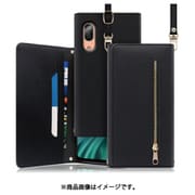 WORK50AO-BK-SEN3 [LOOF SHOULDER AQUOS sense3 / sense3 lite / sense3 basic用 クラッチバッグ型スマホショルダーケース ロングストラップ＆カードポケット付き ブラック]
