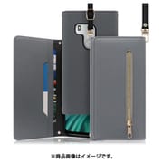 WORK50FJ-GY-2L [LOOF SHOULDER arrows Be3（F-02L）用 クラッチバッグ型スマホショルダーケース ロングストラップ＆カードポケット付き グレー]