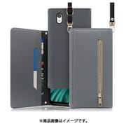 WORK50FJ-GY-4K [LOOF SHOULDER arrows Be（F-04K）用 クラッチバッグ型スマホショルダーケース ロングストラップ＆カードポケット付き グレー]