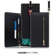 WORK50FJ-BK-F52B [LOOF SHOULDER らくらくスマートフォン F-52B用 クラッチバッグ型スマホショルダーケース ロングストラップ＆カードポケット付き ブラック]