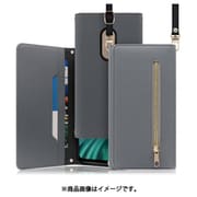 WORK50FJ-GY-FARBE4 [LOOF SHOULDER arrows Be4 F-41A用 クラッチバッグ型スマホショルダーケース ロングストラップ＆カードポケット付き グレー]