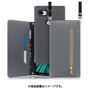 WORK50GG-GY-3AXL [LOOF SHOULDER Google Pixel 3a XL用 クラッチバッグ型スマホショルダーケース ロングストラップ＆カードポケット付き グレー]