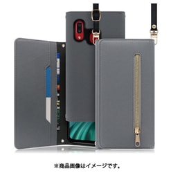 LOOF SHOULDER Galaxy A30用 クラッチバッグ型スマホショルダーケース ロングストラップ＆カードポケット付き グレー WORK50GX-GY-A30