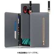 WORK50GX-GY-A30 [LOOF SHOULDER Galaxy A30用 クラッチバッグ型スマホショルダーケース ロングストラップ＆カードポケット付き グレー]