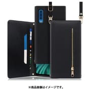 LOOF SHOULDER Galaxy A7用 クラッチバッグ型スマホショルダーケース ロングストラップ&カードポケット付き ブラック WORK50GX-BK-A7