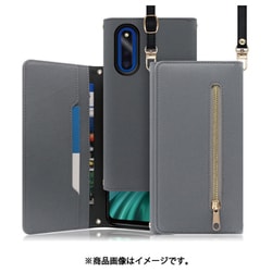 LOOF SHOULDER Galaxy A41用 クラッチバッグ型スマホショルダーケース ロングストラップ＆カードポケット付き グレー WORK50GX-GY-GA41