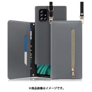 LOOF SHOULDER Galaxy A51 5G用 クラッチバッグ型スマホショルダーケース ロングストラップ&カードポケット付き グレー WORK50GX-GY-GA515G