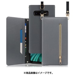 LOOF SHOULDER Galaxy S10＋用 クラッチバッグ型スマホショルダーケース ロングストラップ＆カードポケット付き グレー WORK50GX-GY-S10P
