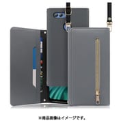 WORK50HW-GY-NV2 [LOOF SHOULDER HUAWEI nova 2用 クラッチバッグ型スマホショルダーケース ロングストラップ＆カードポケット付き グレー]