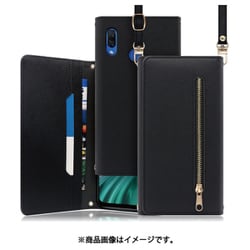 WORK50HW-BK-NV3 [LOOF SHOULDER HUAWEI nova 3用 クラッチバッグ型スマホショルダーケース ロングストラップ＆カードポケット付き ブラック]