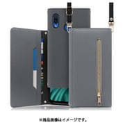 WORK50HW-GY-NV3 [LOOF SHOULDER HUAWEI nova 3用 クラッチバッグ型スマホショルダーケース ロングストラップ＆カードポケット付き グレー]