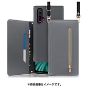 WORK50HW-GY-NV5T [LOOF SHOULDER HUAWEI nova 5T用 クラッチバッグ型スマホショルダーケース ロングストラップ＆カードポケット付き グレー]