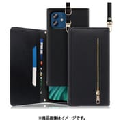 WORK50IP-BK-IP2061 [LOOF SHOULDER iPhone 12/12 Pro用 クラッチバッグ型スマホショルダーケース ロングストラップ＆カードポケット付き ブラック]