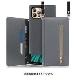 WORK50IP-GY-IP2067 [LOOF SHOULDER iPhone 12 Pro Max用 クラッチバッグ型スマホショルダーケース ロングストラップ＆カードポケット付き グレー]