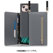 WORK50IP-GY-IP21TR61 [LOOF SHOULDER iPhone 13用 クラッチバッグ型スマホショルダーケース ロングストラップ＆カードポケット付き グレー]