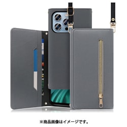 WORK50IP-GY-IP21TR61P [LOOF SHOULDER iPhone 13 Pro用 クラッチバッグ型スマホショルダーケース ロングストラップ＆カードポケット付き グレー]