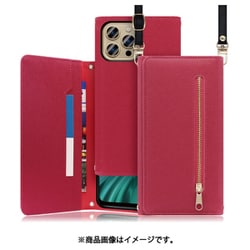 WORK50IP-RS-IP21TR67 [LOOF SHOULDER iPhone 13 Pro Max用 クラッチバッグ型スマホショルダーケース ロングストラップ＆カードポケット付き ダスティローズ]