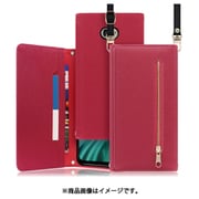 WORK50KC-RS-BAS4 [LOOF SHOULDER かんたんスマホ2＋/かんたんスマホ2/BASIO4/A201KC/A001KC/KYV47用 クラッチバッグ型スマホショルダーケース ロングストラップ＆カードポケット付き ダスティローズ]