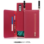 WORK50LG-RS-LVET [LOOF SHOULDER LG VELVET用 クラッチバッグ型スマホショルダーケース ロングストラップ＆カードポケット付き ダスティローズ]