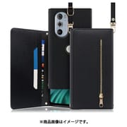 WORK50MT-BK-MEG30P [LOOF SHOULDER motorola edge 30 pro用 クラッチバッグ型スマホショルダーケース ロングストラップ＆カードポケット付き ブラック]