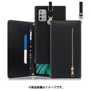 WORK50MT-BK-MG10 [LOOF SHOULDER motorola moto g10/g30用 クラッチバッグ型スマホショルダーケース ロングストラップ＆カードポケット付き ブラック]