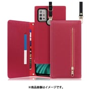 WORK50MT-RS-MG10 [LOOF SHOULDER motorola moto g10/g30用 クラッチバッグ型スマホショルダーケース ロングストラップ＆カードポケット付き ダスティローズ]