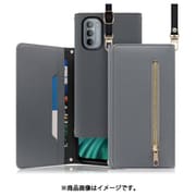 WORK50MT-GY-MG31 [LOOF SHOULDER motorola moto g31用 クラッチバッグ型スマホショルダーケース ロングストラップ＆カードポケット付き グレー]