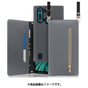 WORK50MT-GY-MG8PWL [LOOF SHOULDER motorola moto g8 パワーライト用 クラッチバッグ型スマホショルダーケース ロングストラップ＆カードポケット付き グレー]