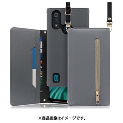 WORK50MT01-GY-ME6S [LOOF SHOULDER motorola moto e6s用 クラッチバッグ型スマホショルダーケース ロングストラップ＆カードポケット付き グレー]