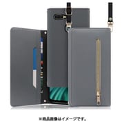 WORK50OPP-GY-AX7 [LOOF SHOULDER OPPO AX7用 クラッチバッグ型スマホショルダーケース ロングストラップ＆カードポケット付き グレー]