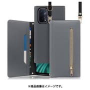 WORK50OPP-GY-OA545G [LOOF SHOULDER OPPO A54 5G用 クラッチバッグ型スマホショルダーケース ロングストラップ＆カードポケット付き グレー]