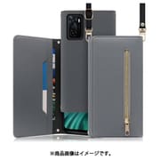 WORK50OPP-GY-OA55S [LOOF SHOULDER OPPO A55s 5G用 クラッチバッグ型スマホショルダーケース ロングストラップ＆カードポケット付き グレー]