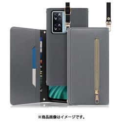 WORK50OPP-GY-OA77 [LOOF SHOULDER OPPO A77用 クラッチバッグ型スマホショルダーケース ロングストラップ＆カードポケット付き グレー]