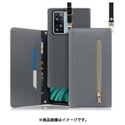 WORK50OPP-GY-OA77 [LOOF SHOULDER OPPO A77用 クラッチバッグ型スマホショルダーケース ロングストラップ＆カードポケット付き グレー]