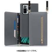 WORK50XMI-GY-MIRDN10P [LOOF SHOULDER Xiaomi Redmi N10P 用 クラッチバッグ型スマホショルダーケース ロングストラップ＆カードポケット付き グレー]