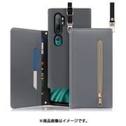 WORK50XMI-GY-MN10 [LOOF SHOULDER Xiaomi Mi Note 10/10Pro 用 クラッチバッグ型スマホショルダーケース ロングストラップ＆カードポケット付き グレー]
