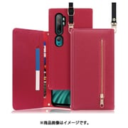 WORK50XMI-RS-MN10 [LOOF SHOULDER Xiaomi Mi Note 10/10Pro 用 クラッチバッグ型スマホショルダーケース ロングストラップ＆カードポケット付き ダスティローズ]