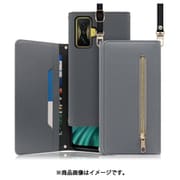 WORK50XMI-GY-POCF4 [LOOF SHOULDER Xiaomi POCO F4 GT 用 クラッチバッグ型スマホショルダーケース ロングストラップ＆カードポケット付き グレー]