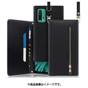 WORK50XMI-BK-XRD9T [LOOF SHOULDER Xiaomi Redmi 9T 用 クラッチバッグ型スマホショルダーケース ロングストラップ＆カードポケット付き ブラック]