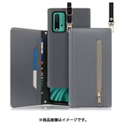 WORK50XMI-GY-XRD9T [LOOF SHOULDER Xiaomi Redmi 9T 用 クラッチバッグ型スマホショルダーケース ロングストラップ＆カードポケット付き グレー]