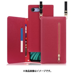 WORK50XP-RS-ACE [LOOF SHOULDER Xperia Ace 用 クラッチバッグ型スマホショルダーケース ロングストラップ＆カードポケット付き ダスティローズ]