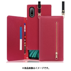 WORK50XP-RS-XACE2 [LOOF SHOULDER Xperia Ace II 用 クラッチバッグ型スマホショルダーケース ロングストラップ＆カードポケット付き ダスティローズ]