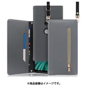 WORK50XP-GY-XZ2 [LOOF SHOULDER Xperia XZ2 用 クラッチバッグ型スマホショルダーケース ロングストラップ＆カードポケット付き グレー]