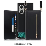WORK50ZF-BK-ZF9 [LOOF SHOULDER Zenfone 9 用 クラッチバッグ型スマホショルダーケース ロングストラップ＆カードポケット付き ブラック]