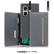 WORK50ZF-GY-ZF9 [LOOF SHOULDER Zenfone 9 用 クラッチバッグ型スマホショルダーケース ロングストラップ＆カードポケット付き グレー]