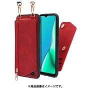WORK54AO-RD-ASE7 [LOOF SHOULDER-FLIP AQUOS sense7 用 背面型スマホショルダーケース ロングストラップ＆カードポケット付き ロイヤルレッド]
