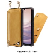 WORK54AO-YL-ASE7P [LOOF SHOULDER-FLIP AQUOS sense7 Plus 用 背面型スマホショルダーケース ロングストラップ＆カードポケット付き ゴールデンイエロー]