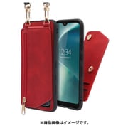 WORK54AO-RD-AWISH [LOOF SHOULDER-FLIP AQUOS wish 用 背面型スマホショルダーケース ロングストラップ＆カードポケット付き ロイヤルレッド]