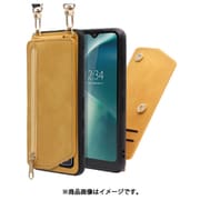 WORK54AO-YL-AWISH [LOOF SHOULDER-FLIP AQUOS wish 用 背面型スマホショルダーケース ロングストラップ＆カードポケット付き ゴールデンイエロー]